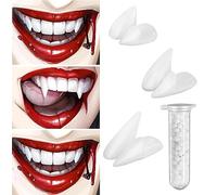 3 Pairs Vampire Teeth Fangs, Vampire Fangs for Adults, Halloween Vampire Teeth for Cosplay Halloween Accessories Party Favors Prop Decoration
