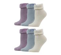3 Pairs Warm Thermal Socks Women's Thick Heat Insulated Fleece-lined Terry Crew Socks For Cold Weather
