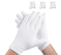 3 Pairs White Cotton Gloves for Dry Hands Sleeping, Premium Cotton Gloves for Eczema Lotion, Hand Gloves Moisturizing Overnight, White Gloves for Women & Men, Work Glove for Coin Jewelry Silver