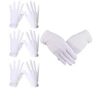 3 Pairs White Gloves Fancy Dress,Nylon White Gloves for Men & Women,with 3 Sewn in Lines Costume for Magicians,Santa,Tuxedos Wedding,Catering,Formal Events,Jewelry Inspections,Reusable Soft Breathable