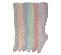 3 Pairs Women’s Elastic Thermal Thick & Warm Wool Blend Luxury Soft Touch Winter Lurex Knee High Ladies socks UK 4-7 (Knee High Socks)