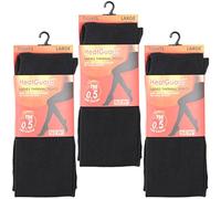 3 Pairs Womens Heat Thermal Tights Black 140 Denier 0.5 TOG Warm Winter Accessory (L)