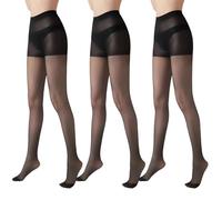 3 Pairs Women's Sheer Tights, 20D Women's Sheer Tights with Reinforced Toes, Sheer Black Tights for Women, Breathable Pantyhose for Women, women's stockings with Reinforced Toe
