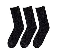 3 Pairs Women's Sparkly Socks Pack, Glitter Lurex Ankle Socks in Multi-color Assortment, Shiny Metallic Ribbed Short Socks for Casual Wear, Retro Style Crew Sock