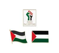3 Palestine Flag Pin Badge, Palestine National Enamel Badge Armband, Palestine Palestinian Flag Pin Badge Lapel (3PCS)