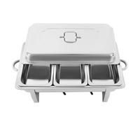 3 Pan Chafing Dish Buffet Set, Stainless Steel Food Warmer Set 2.5L x 3 with Lid & Handle, One Piece Stretch, Rectangle Buffet Server for Buffets, for Keeping Food Warm