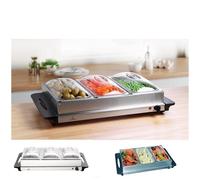 3 Pan Food Warmer Buffet Server Hot Plate 3 Tray Adjustable Temperature 300W