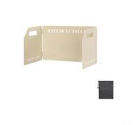 3-Panel Foldable Windshield 45x35cm Heat Resistant(White)