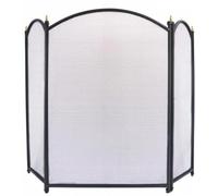 3 Panel Folding Fire Guard Fire Place Guard Fire Screen Spark Flame Guard Curved Folding Design, Black
