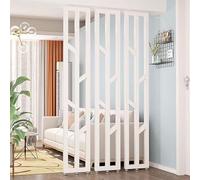 3-Panel Privacy Partition Screen, Adjustable Free-Standing Room Divider for Home, Office, Porch & Balcony Decor - White, 25.6 in Tall (H65cm)