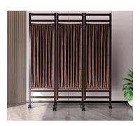 3 Panel Rolling Medical Privacy Screen, Adult Foldable Room Divider, Medical Privacy Screen Portable, 6 Feet High Room Divider Clinic/Patient/Examination Room Temporary Fence(Brown)