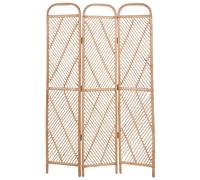 Beliani 3 Panel Room Divider Natural Rattan Boho Modern Decorative Screen | Melamine, Handmade, Does Not Require Assembly, 106 x 180 cm