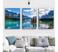 3 Panels DIY 5D Diamond Painting by Number Kits Natural Scenery Full Drill Large 3-Pictures Diamond Arts Combination Set Diamond Embroidery Crystal Cross Stitch Home Wall Craft Decor 180x80cm Y6170