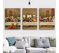 3 Panels DIY 5D Diamond Painting by Number Kits The Last Supper Full Drill Large 3-Pictures Diamond Arts Combination Set Diamond Embroidery Crystal Cross Stitch Home Wall Art Craft Decor 60x30cm Y6204