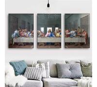 3 Panels DIY 5D Diamond Painting by Number Kits The Last Supper Full Large 3-Pictures Diamond Art Combination Set Diamond Embroidery Crystal Cross Stitch Home Wall Craft Decor Round 60x30cm Y6210