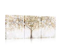 3 Panels Wooden Framed Tree Wall Art Canvas Painting Poster Abstract Canvas Print Picture Home Office Decor Living Room Bedroom Decorations Ready To Hang 120cm/48"W x 60cm/24"H (16"x24"x3pcs)