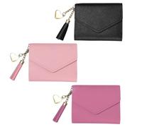 3 Part PU Leather Pocket, Multi-Compartment Card Bag, Fashionable Coin Pocket, Student Pairing, Simple Sweet Storage Bag