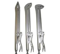3 PC 15" Extra Long Locking Pliers Set w/Straight, 45 & 90 Degree Bent Nose