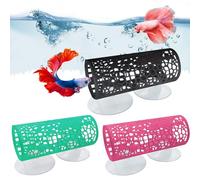 3 Pc Betta Tunnel, Betta Hideout Shrimp Tank Accessories Hammock with Suction Cups, Safe Hollow Hammock Aquarium Decor for Bettas Fish Hide, Play and Rest