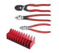 3 Pc Cut Pliers Set w/ 10 Pc Tool Holder