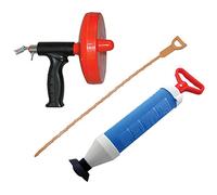 3 PC Drain Unblocker Tool Set - Suction Plunger - Drain Cleaning Tool - Drain & Pipe Cleaner