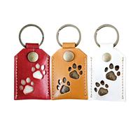 3 Pc Keepsake Key-chain For Pet Hair, Pet Hair Storage Locket, Dog H-air Memorial Square Key Ring, Animal Ashes Pendant, Commemorative Pouch Backpack Ornament In Artificial Leather, Square Photo Hold