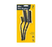 3 pc Mini Wire Brush BBQ Cleaning Rust Removal Set Brass Steel Nylon Brushes