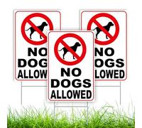 3 PC No Dogs Allowed Signs for Yard, 8x12 Double Sided Coroplast Keep Off Grass Sign, Curb Your Dog