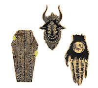 3 pc Punk Badges Hands of Doom Brooches Satan Sees All Coffin Creep Hard Enamel Pin Gothic Pins Badges Punk Style Jewelry Party Accessories