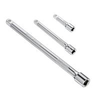 3 PCS 1/4 Inch Drive Extension Set 1/4 Wobble Extension Set Socket Wrench Extensions 2", 4", 6" (Silver)