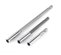 3 Pcs 1/4 Inch Hex Shank Magnetic Bit Holder Extension 75 100 150 Quick Release Drill Bit Holder Extension Set For Screws Nuts Drills Handheld Drivers