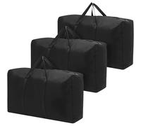 3 Pcs 100L Storage Bag with Zip Moving Bags Clothes Storage Bag