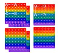 3 Pcs 12x12 Multiplication Pop It Toy, Silicone Maths Learning Poppet with Times Table Chart and Clip, Educational Fidget Toy for Kids Focus Stress Relief Travel Use