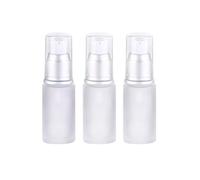 3 Pcs 15ml/15g Refillable Matt Glass Travel Pump Bottle Dispenser Cosmetic Bottles Jars for Cream Lotion Toiletries