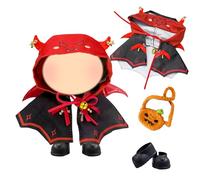 3 Pcs 17cm Doll Clothes for 17cm Plush Doll, Halloween Little Devil Doll Outfit Clothing Include 1 Cape with Wings 1 Pumpkin bag 1 Shoes Girl for Best Gifts No Doll