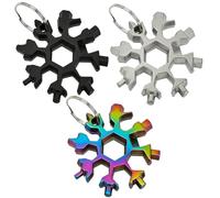 3 Pcs 18in1 Multitool Key Fob Multitool Tool, Snowflake-Shaped Mini Multi-Functional Tool Screwdriver Wrench and Bottle Opener for Craftsman Gifts