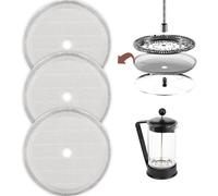 3 Pcs 2.87 in Cafetiere Filter Mesh, Stainless Steel Small Cafetiere MeshReusable Coffee Filter for 12oz/300 Coffee and Tea Makers, French Press Replacement Filter Mesh Screen, Coffee Filters Mesh