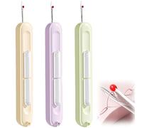 3 Pcs 2-in-1 Needle Threader & Stitch Unpicker Tool | Needle Threaders with Seam Ripper | Professional Sewing Accessories for Hand & Machine Sewing | Includes Thread Cutter