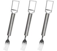 3 Pcs 2-in-1 Stainless Steel Fruit Cutter for Home Party Camping, 2026 Upgraded Watermelon Tine Utensil Slicer with Sharp Edge for Quick Cubing, Portable Kitchen Gadget