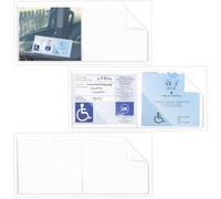 3 PCS 2 Pockets Adhesive Disabled Blue Badge and Timer Holder Clear Disabled Badge Holder PVC Blue Badge Disabled Parking Badge Holder 12 x 4.84 inch for Cars Vans Windscreen