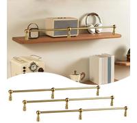 3 Pcs 20" Solid Brass Shelf Brackets Set AntiFall Track Bar for CABI Heavy Du Support Home Decor Hardware Perfect for nizing & Displaying