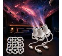 3-PCS 2027 New 5d hd smart dynamic holographic night light projector,Plug-and-Play Star Projector with 24 Film Slides,360° Adjustable 2-in-1 Galaxy Night Light,USB Powered for Bedroom Use (3PCS-A)