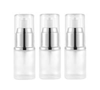 3 Pcs 20ml 0.67oz Glass Travel Bottles for Toiletries Leakproof Cosmetic Lotion Pump Bottle Containers Mini Soap Dispenser for Cream Essential Oil Blends Shampoo(Translucent)