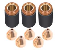 3 Pcs 220854 Plasma Cutter Retaining Cap with 5 Pcs 220817 Plasma Cutter Shield for Machined PMX 45XP/65/85