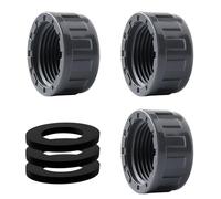 3 PCS 25mm Pipe Blanking Cap with Sealing Rubber Rings, PVC Female Thread Waste Pipe Fitting Blanking Cap for Sealing Joints and Pipes End, Grey