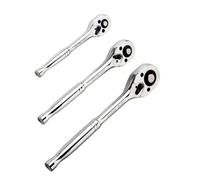 3 Pcs 3/8 1/4 1/2 Inch Drive Ratchet Handle Wrench Quick Release Reversible Socket Adapter Extension Professional Ratchet Set
