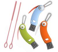 3 Pcs 3 in 1 Cup Lid Cleaning Brush with 2Pcs Silicone Straw Cleaner Brush Multifunctional Crevice Kitchen Cleaning Tools 5 pcs Portable Bottle Detail Brush Set- KAMHBE