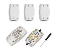 3 Pcs 3-Terminal Electrical Junction Box, 13Amp 250v Flex Connector 3 Core Cable Connectors with Screwdriver for Indoor Lighting,Power,Wiring (White)