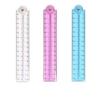 3 Pcs 30cm Foldable Ruler for Mathematics and Geometry - Pink, Blue, Transparent