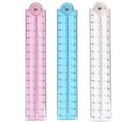 3 Pcs 30cm Foldable Rulers, Flexible Clear Folding Ruler Set, Shatterproof Portable Rulers for School Students, Mathematics, Geometry, Office & DIY Projects
